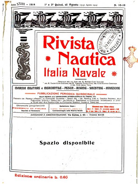 Rivista nautica rowing, yachting, Marina militare e mercantile