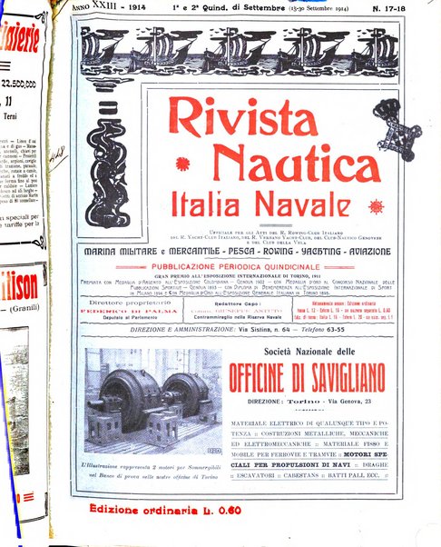 Rivista nautica rowing, yachting, Marina militare e mercantile