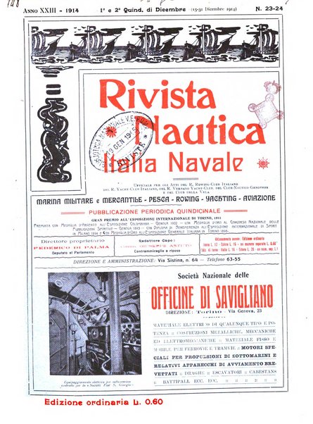 Rivista nautica rowing, yachting, Marina militare e mercantile