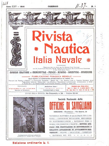 Rivista nautica rowing, yachting, Marina militare e mercantile