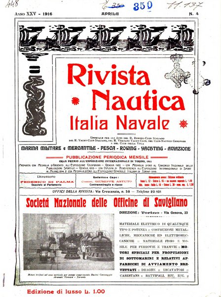 Rivista nautica rowing, yachting, Marina militare e mercantile