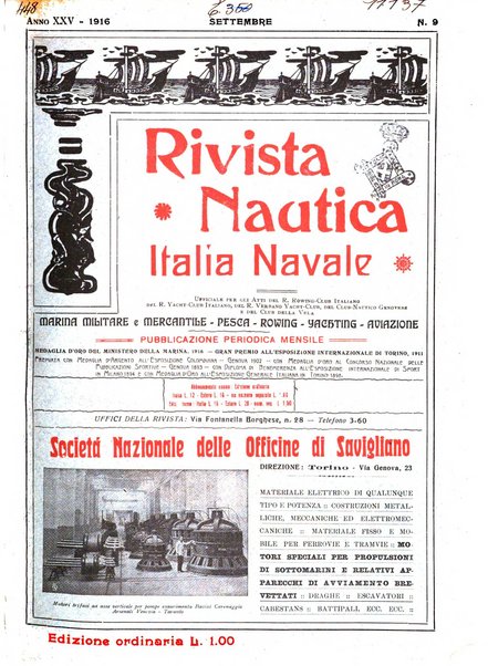 Rivista nautica rowing, yachting, Marina militare e mercantile