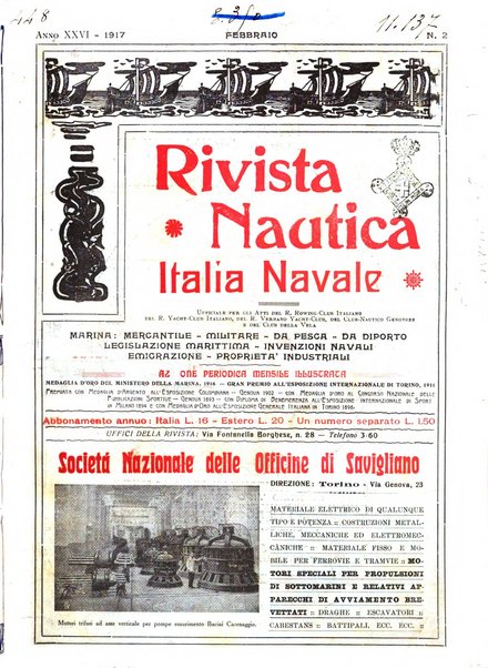 Rivista nautica rowing, yachting, Marina militare e mercantile