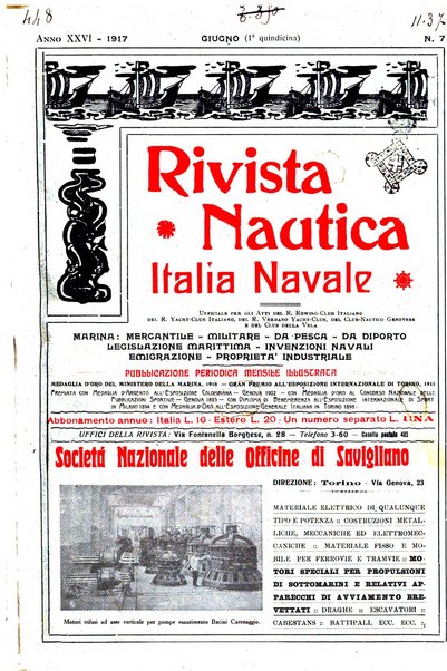 Rivista nautica rowing, yachting, Marina militare e mercantile