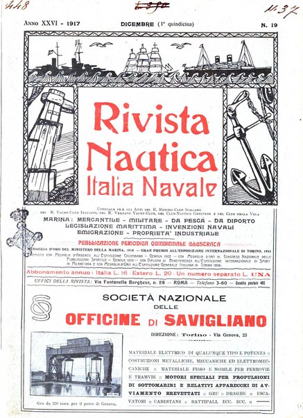 Rivista nautica rowing, yachting, Marina militare e mercantile