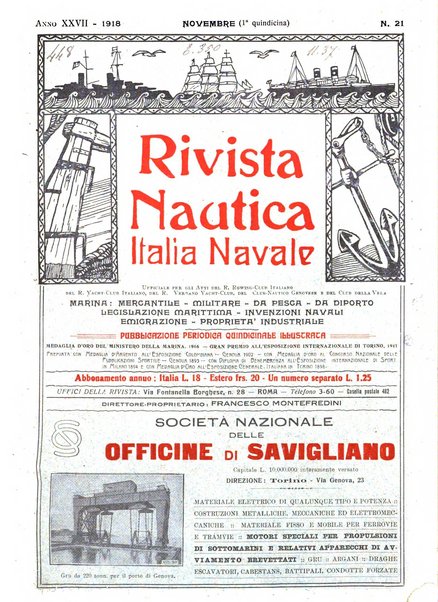 Rivista nautica rowing, yachting, Marina militare e mercantile