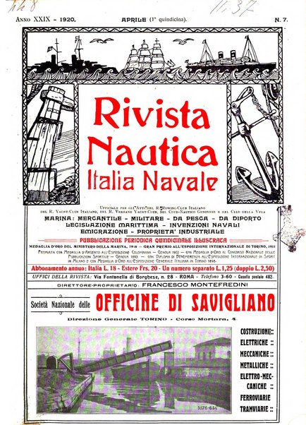 Rivista nautica rowing, yachting, Marina militare e mercantile