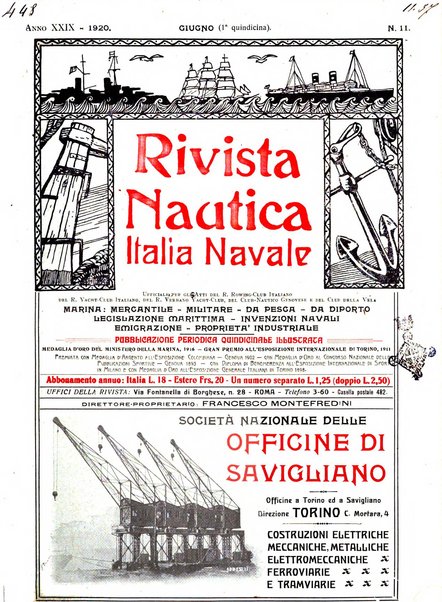 Rivista nautica rowing, yachting, Marina militare e mercantile