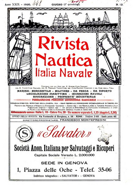 Rivista nautica rowing, yachting, Marina militare e mercantile