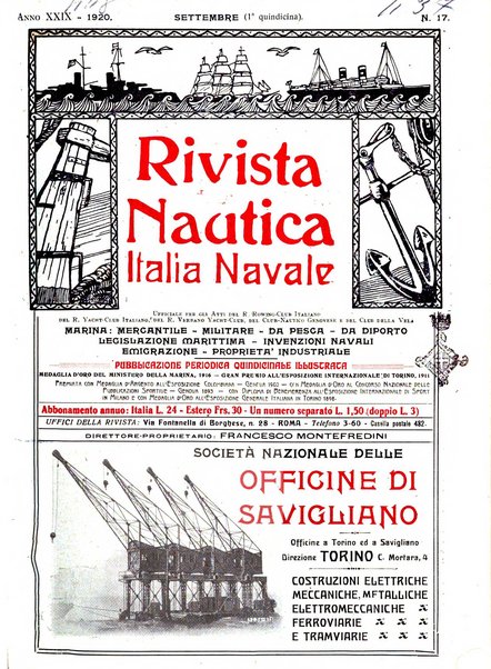 Rivista nautica rowing, yachting, Marina militare e mercantile