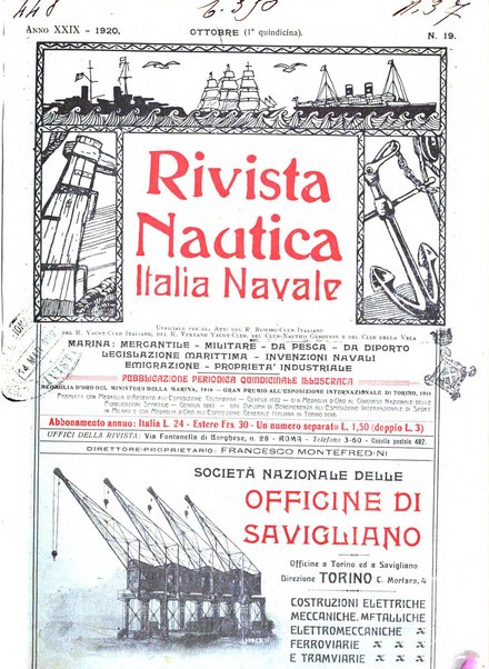 Rivista nautica rowing, yachting, Marina militare e mercantile