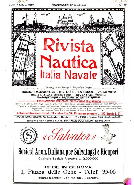 Rivista nautica rowing, yachting, Marina militare e mercantile