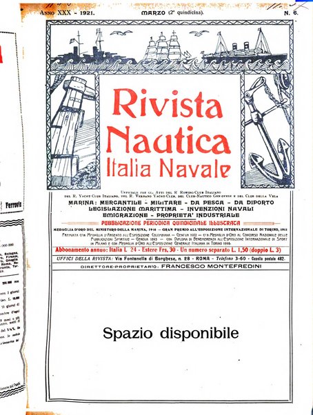 Rivista nautica rowing, yachting, Marina militare e mercantile