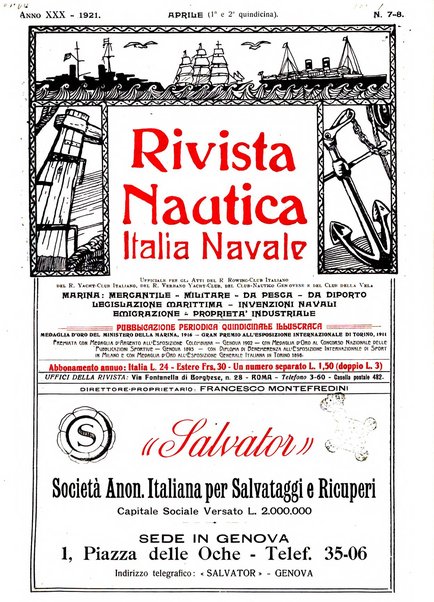 Rivista nautica rowing, yachting, Marina militare e mercantile