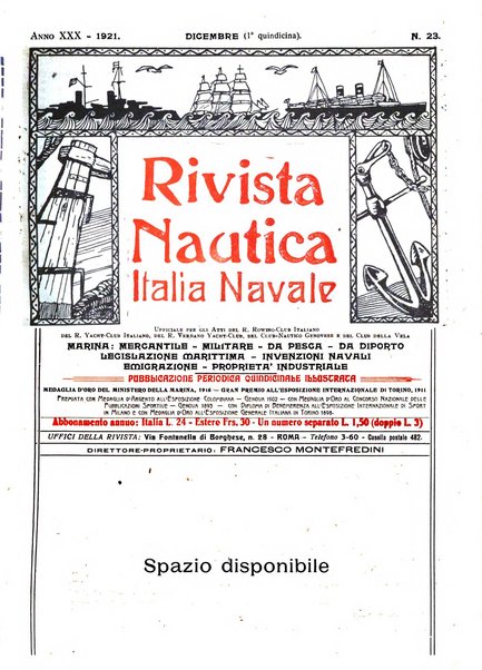 Rivista nautica rowing, yachting, Marina militare e mercantile