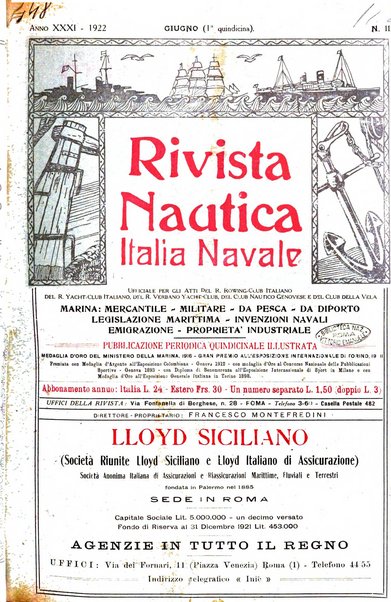 Rivista nautica rowing, yachting, Marina militare e mercantile