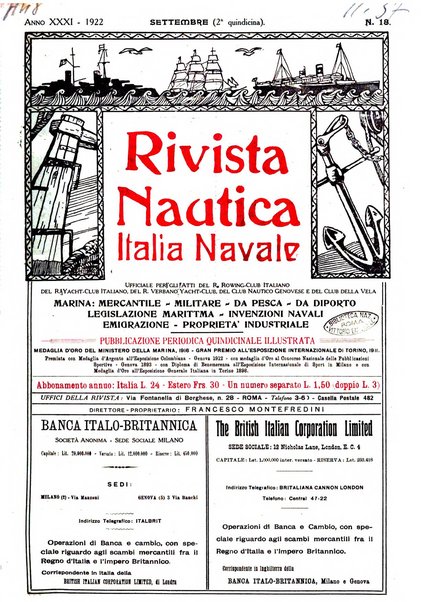 Rivista nautica rowing, yachting, Marina militare e mercantile