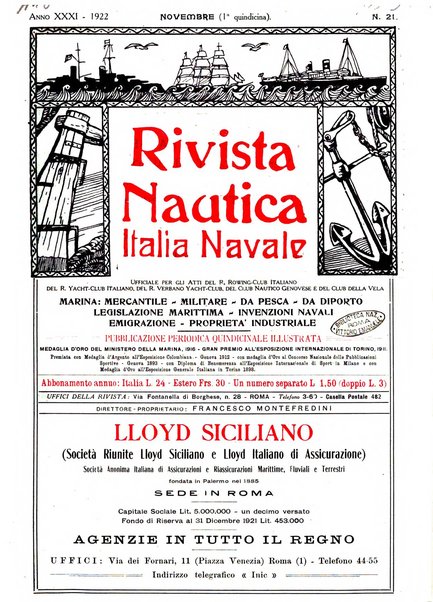 Rivista nautica rowing, yachting, Marina militare e mercantile