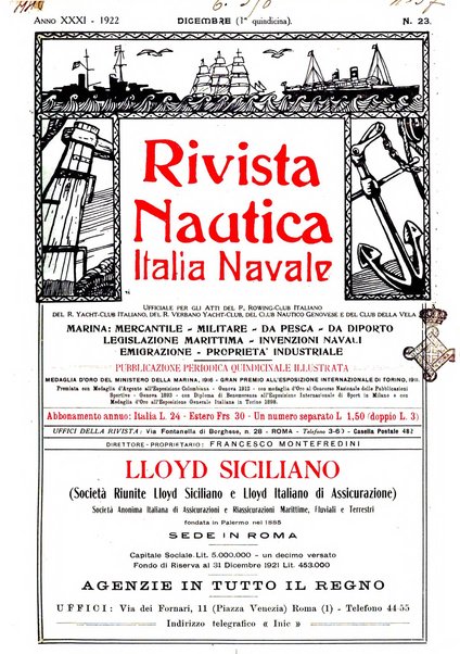 Rivista nautica rowing, yachting, Marina militare e mercantile