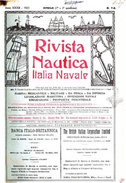 Rivista nautica rowing, yachting, Marina militare e mercantile