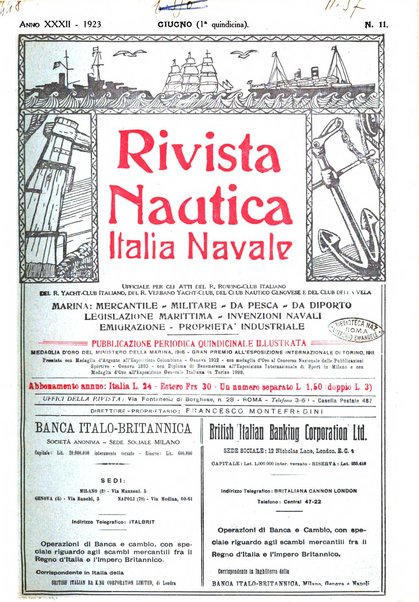 Rivista nautica rowing, yachting, Marina militare e mercantile