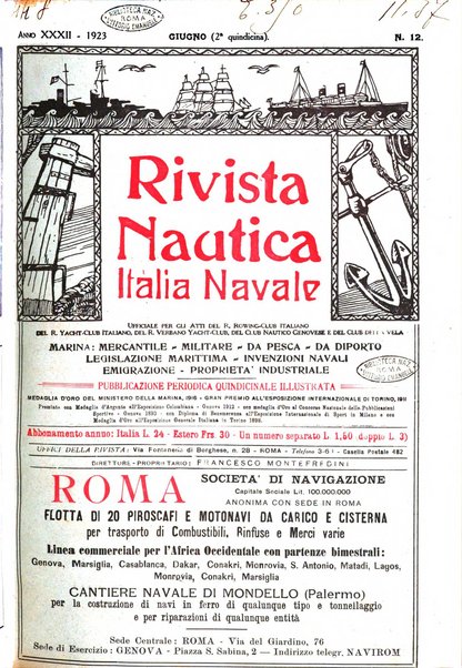 Rivista nautica rowing, yachting, Marina militare e mercantile