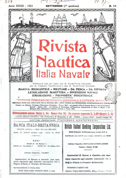 Rivista nautica rowing, yachting, Marina militare e mercantile