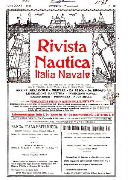 Rivista nautica rowing, yachting, Marina militare e mercantile