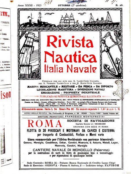 Rivista nautica rowing, yachting, Marina militare e mercantile