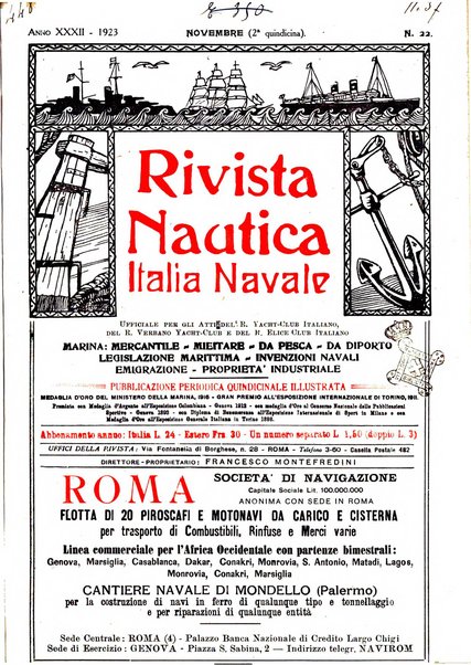 Rivista nautica rowing, yachting, Marina militare e mercantile