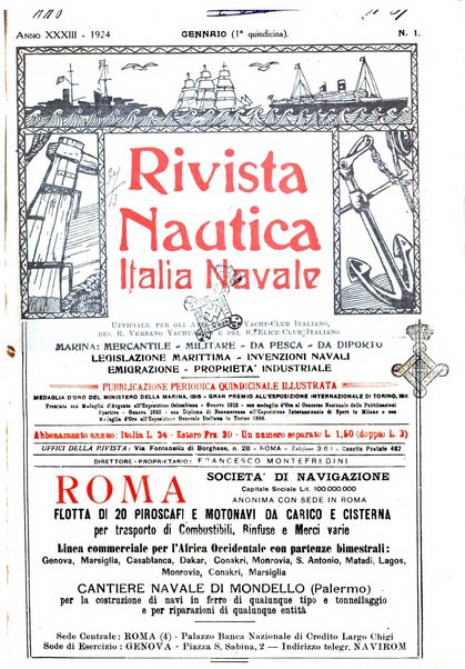 Rivista nautica rowing, yachting, Marina militare e mercantile