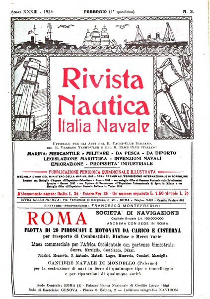 Rivista nautica rowing, yachting, Marina militare e mercantile