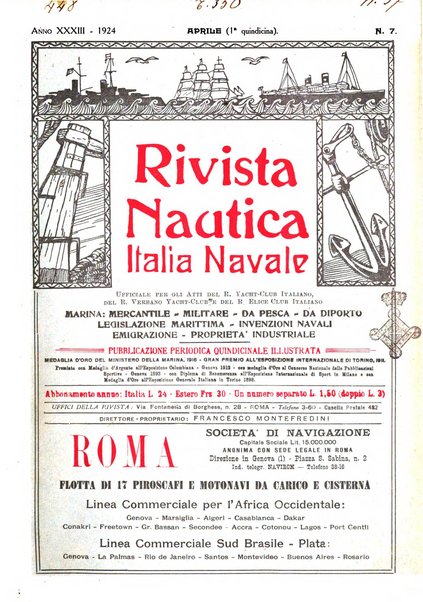 Rivista nautica rowing, yachting, Marina militare e mercantile