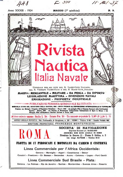 Rivista nautica rowing, yachting, Marina militare e mercantile