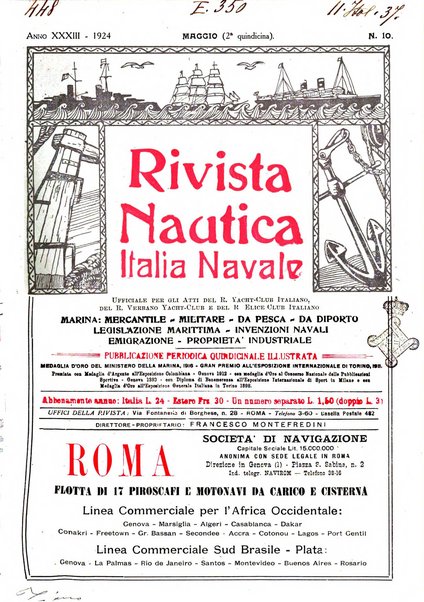 Rivista nautica rowing, yachting, Marina militare e mercantile