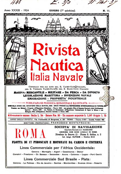 Rivista nautica rowing, yachting, Marina militare e mercantile