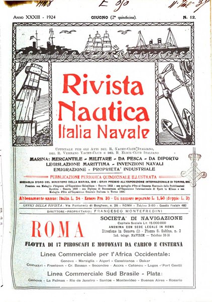 Rivista nautica rowing, yachting, Marina militare e mercantile