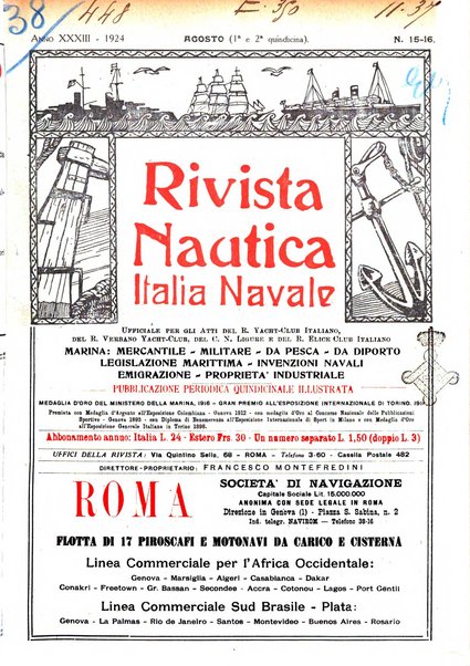 Rivista nautica rowing, yachting, Marina militare e mercantile