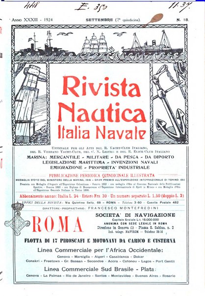 Rivista nautica rowing, yachting, Marina militare e mercantile