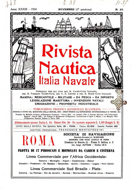 Rivista nautica rowing, yachting, Marina militare e mercantile