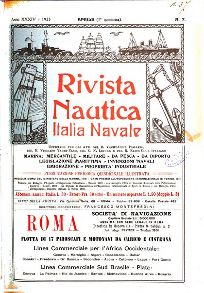 Rivista nautica rowing, yachting, Marina militare e mercantile