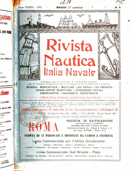 Rivista nautica rowing, yachting, Marina militare e mercantile