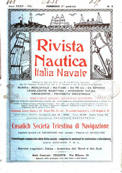 Rivista nautica rowing, yachting, Marina militare e mercantile