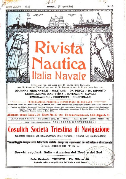 Rivista nautica rowing, yachting, Marina militare e mercantile