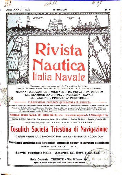 Rivista nautica rowing, yachting, Marina militare e mercantile