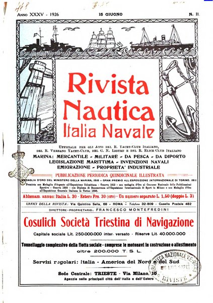 Rivista nautica rowing, yachting, Marina militare e mercantile