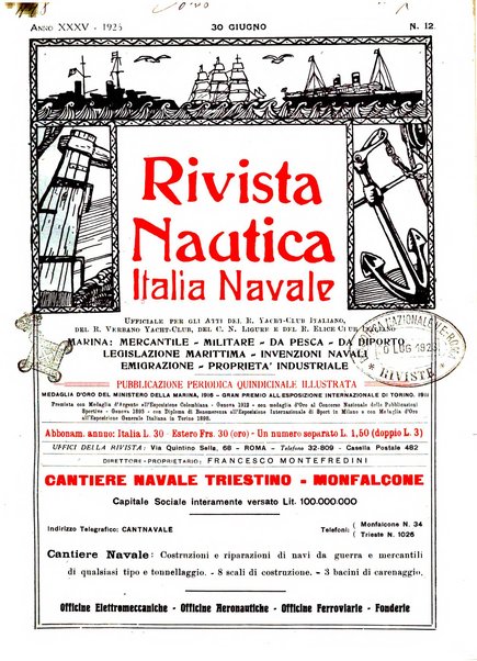 Rivista nautica rowing, yachting, Marina militare e mercantile