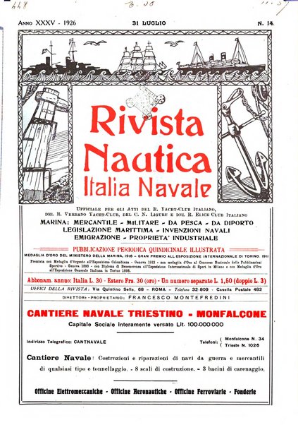 Rivista nautica rowing, yachting, Marina militare e mercantile