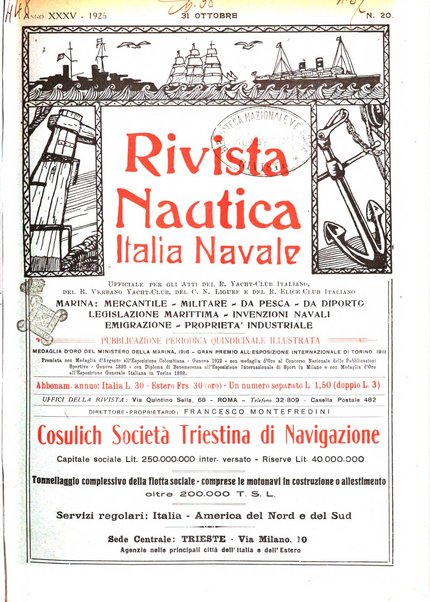 Rivista nautica rowing, yachting, Marina militare e mercantile