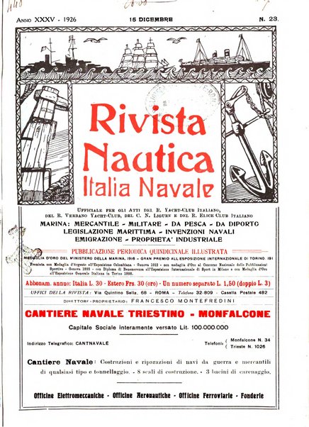 Rivista nautica rowing, yachting, Marina militare e mercantile